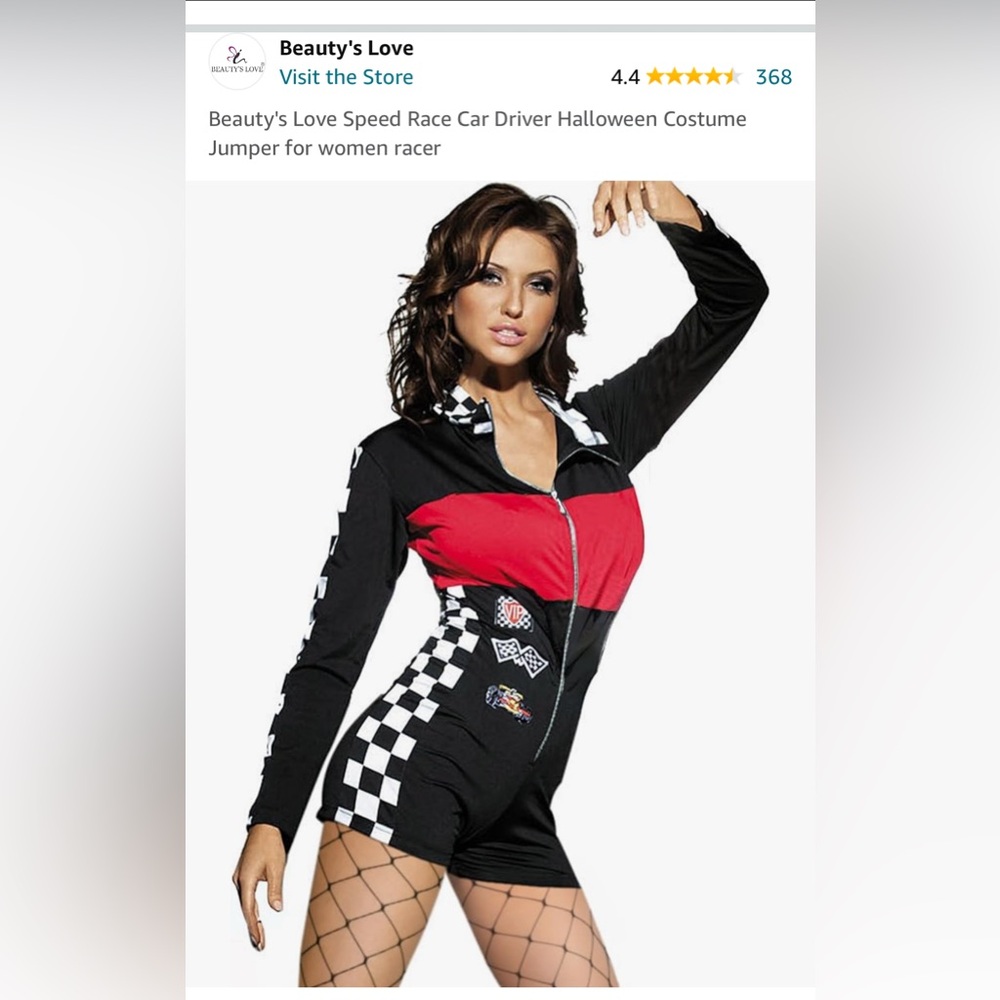 Beauty's Love Speed Race Car Driver Halloween Costume Jumper for women racer